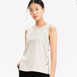 NWT LOFT Side Button Tank Top